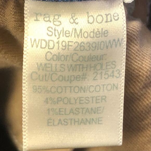 Rag & Bone Nina High Rise Ankle Skinny in Wells with Holes Size 26 - Picture 11 of 13